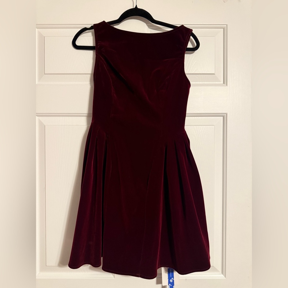 Cider Deep Red Sleeveless Mini Dress